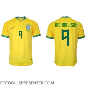 Brasilien Richarlison #9 Hemma Matchtröja VM 2022 Kortärmad